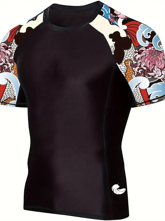 Rashguard Samurai Waves – Manga Corta para BJJ, Surf y Entrenamiento