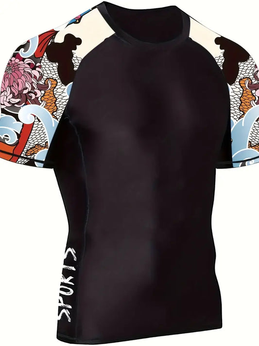 Rashguard Samurai Waves – Manga Corta para BJJ, Surf y Entrenamiento